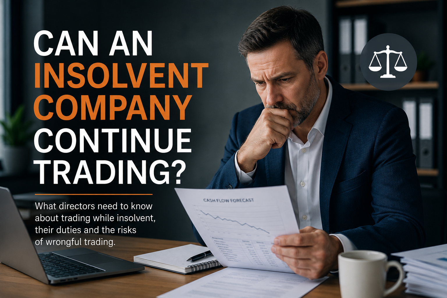 Company director considering whether an insolvent company can continue trading